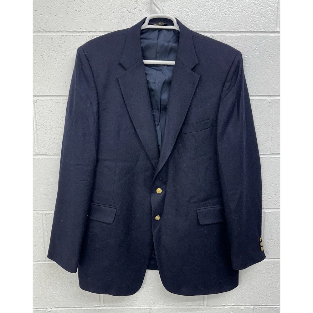 Mens Oscar de la Renta Blazer Navy Blue Wool Blend‎ Two Button Classic Fit 50 XL
